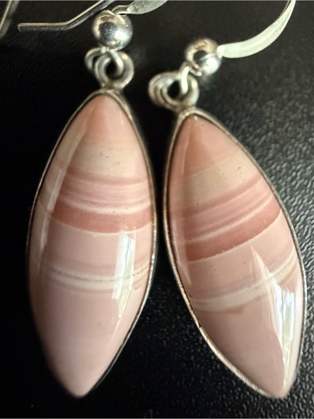 JAY KING DTR STERLING SILVER PINK ZEBRA JASPER DROP EARRINGS 925